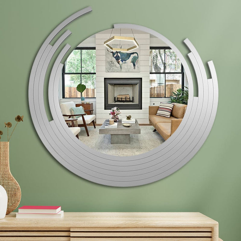 DecorGlance Mirror (24 x 23) inches Silver Eclipse Wall Mirror