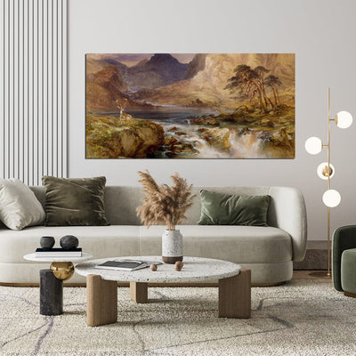 DecorGlance Oil Color Mountain View Canvas Wall painting