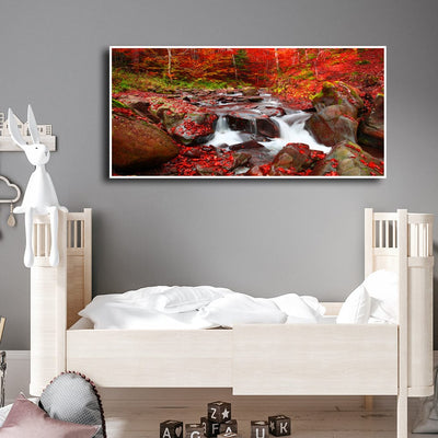 DecorGlance Posters, Prints, & Visual Artwork Water Fall Floating Frame Canvas Wall Paintinng