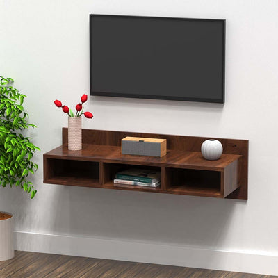 DecorGlance Tv unit Shelf Walnut Wooden Tv Unit/Multiuse Cabinet