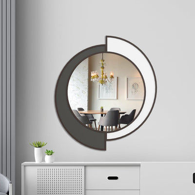 DecorGlance Yin Yang Wooden Mirror