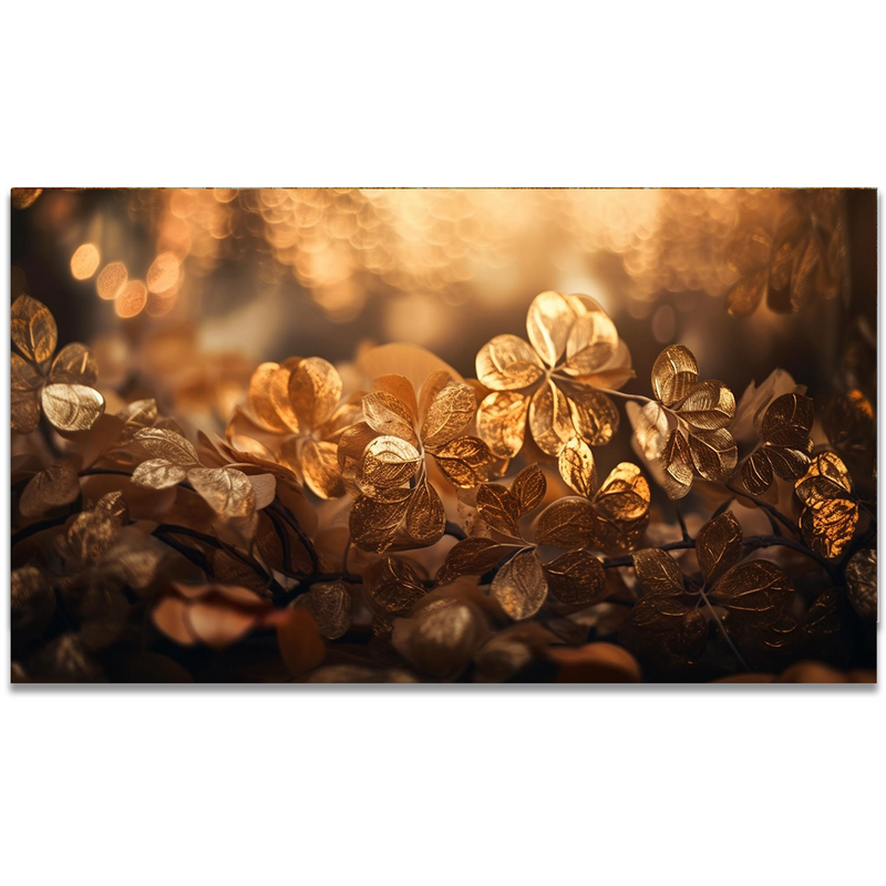 Beautiful Golden Leaves on Land Canvas Floating Frame Wall Painting