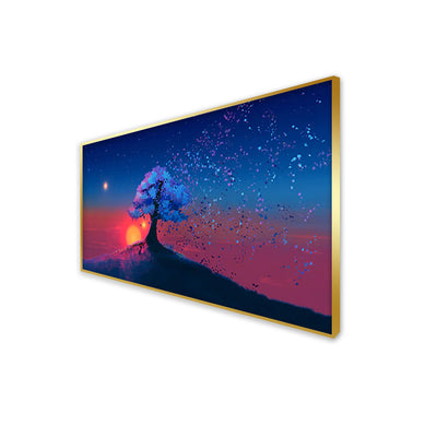 Abstract Tree Modern Canvas Floating Frame Wall Painting