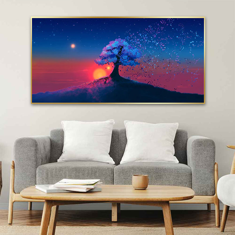 Abstract Tree Modern Canvas Floating Frame Wall Painting