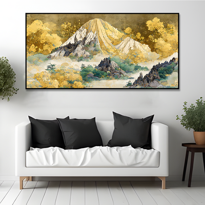 Beautiful Mountain Scenery Premium Canvas Floating Frame Wall Painting