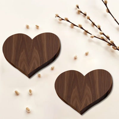 Beautiful Heart Shape Wooden Coasters / Set of 4