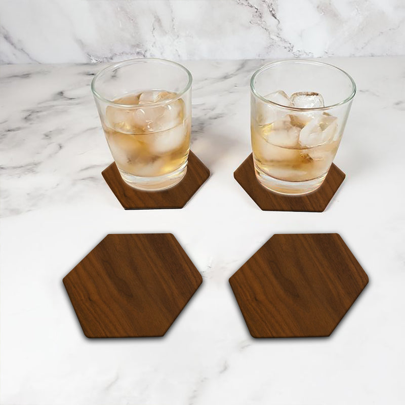 Hexagon Wooden Coaster For Hot /Cold Drink, Decorative Coaster/ Set Of 4