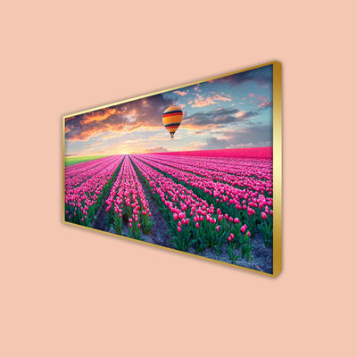 Pink Roses Canvas Floating Frame Wall Painting