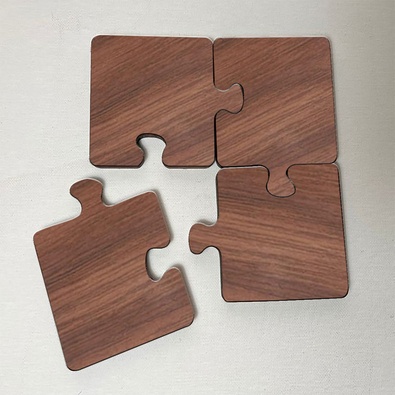 Walnut Wood Puzzle Tea Coaster , (Set of 4)