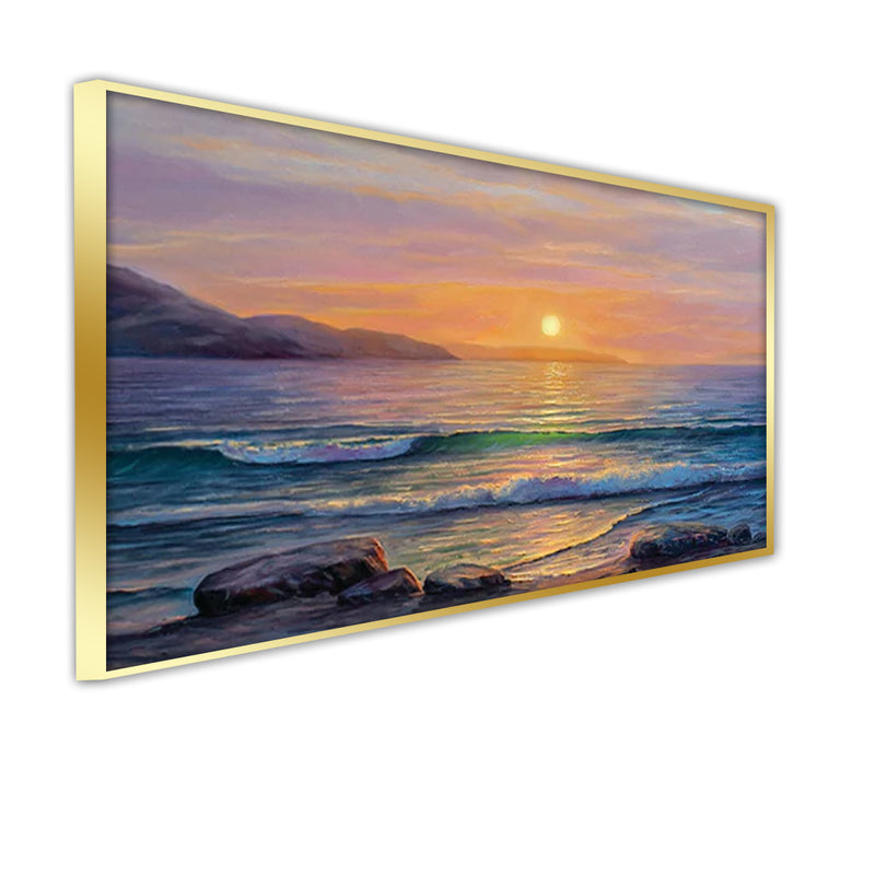 Sea Side Sunrise View Canvas Floating wall Painting