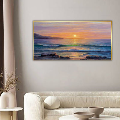 Sea Side Sunrise View Canvas Floating wall Painting