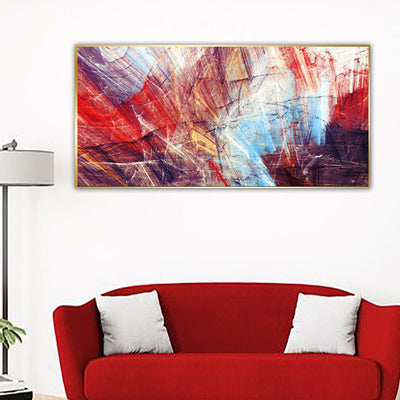 Stroke Line Abstract Floating Frame Canvas Wall Painting