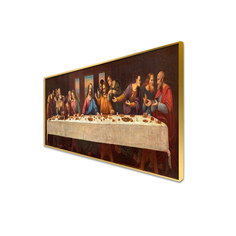 Supper Of Jesus Canvas Floating Frame Wall Painting