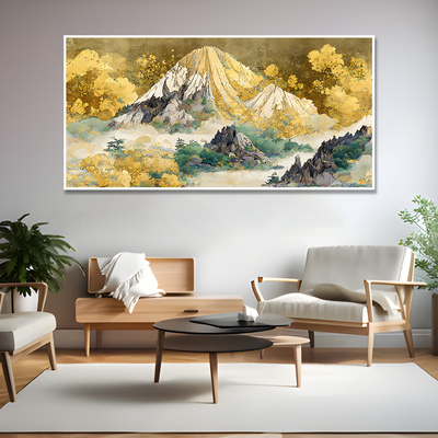 Beautiful Mountain Scenery Premium Canvas Floating Frame Wall Painting