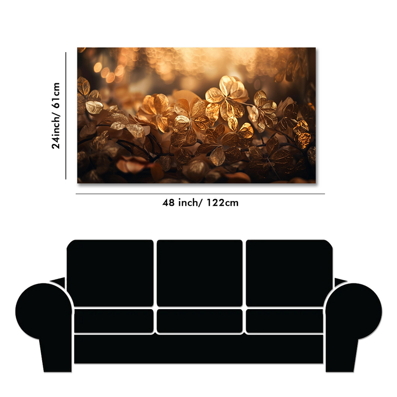 Beautiful Golden Leaves on Land Canvas Floating Frame Wall Painting
