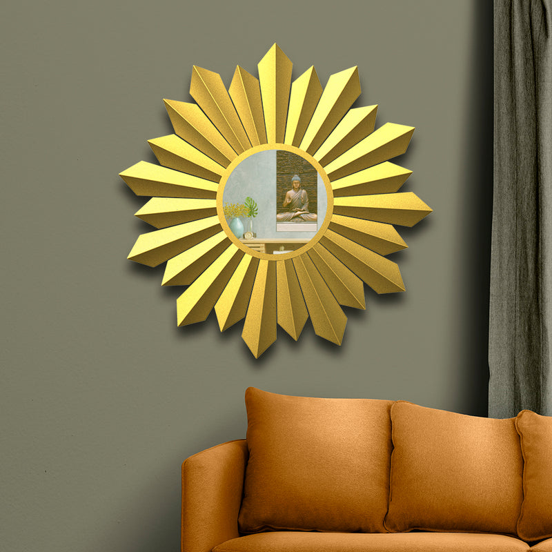 Golden  Round Wall Mirror