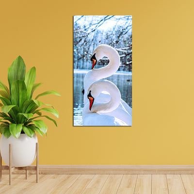 Couple Swan Canvas Wall Painting