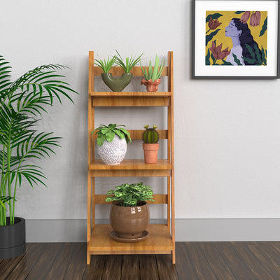 3 Tier Wooden Planter Stand With Shelves