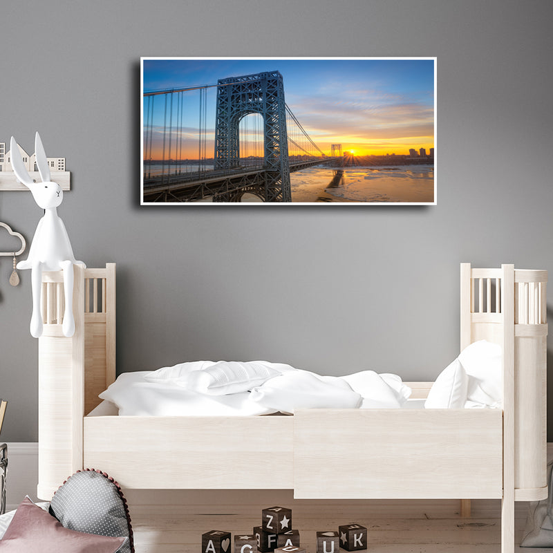 Golden Gate Bridge During Sunset Floating Canvas Wall Painting