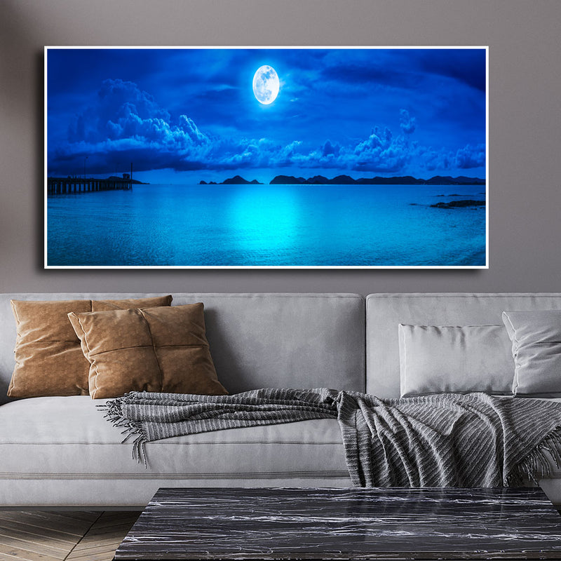 Blue Heaven In Earth Floating Frame Canvas Wall Painting