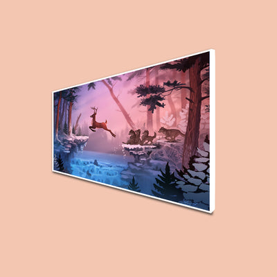 Abstract Deer Canvas Floating Frame Wall Painting