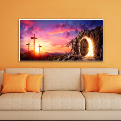 Miracle At The Cross Floating Frame Canvas Wall Painting