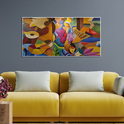 Modern Art Abstract Canvas Floating Frame Wall Painting