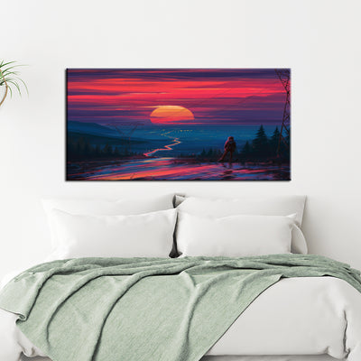 Abstract Sunset Modern Art Canvas Wall Painting