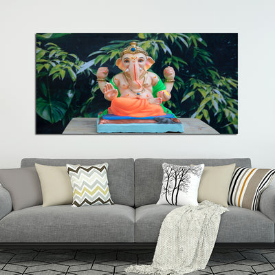 Lord Ganesh Statue Canvas Wall Painting