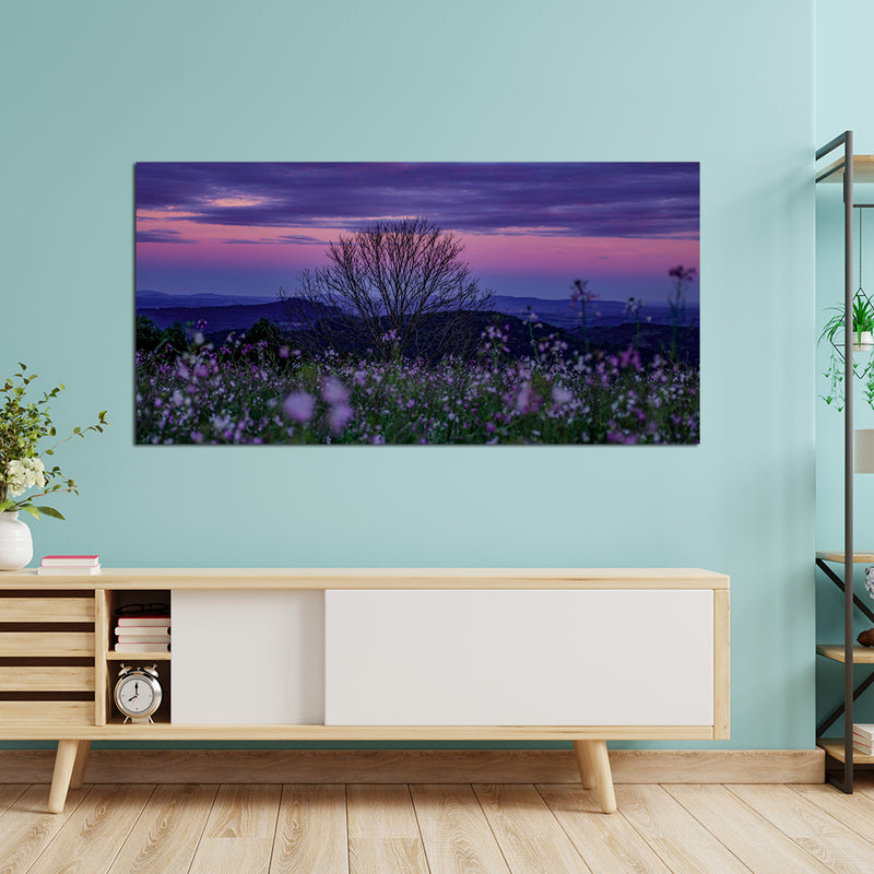 Natural Scenery Lavender Flower Canvas Wall Painting