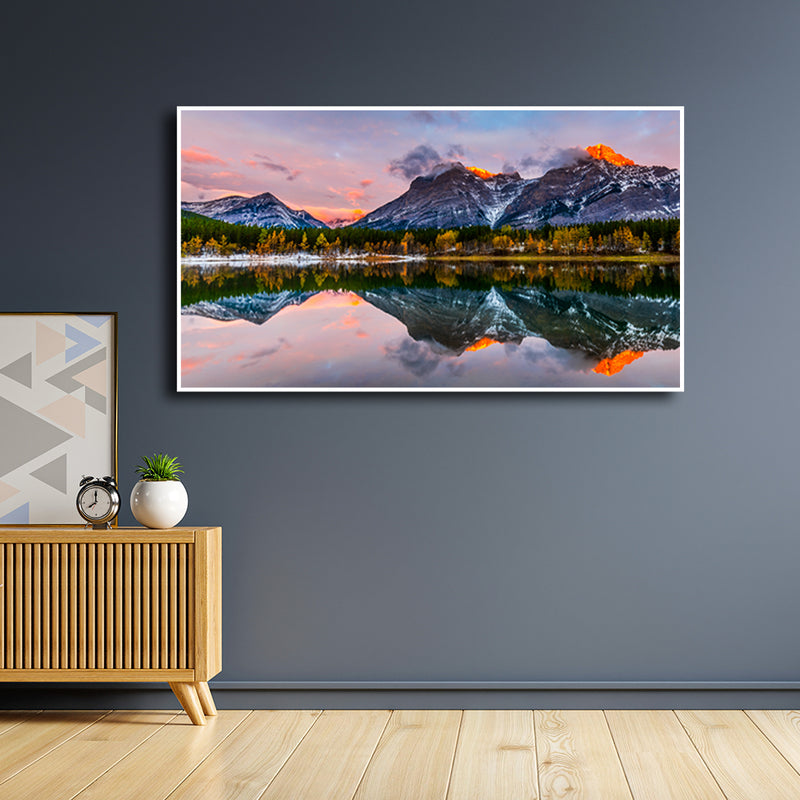 Colorful Weather Mountain Floating Frame Canvas Wall Painting