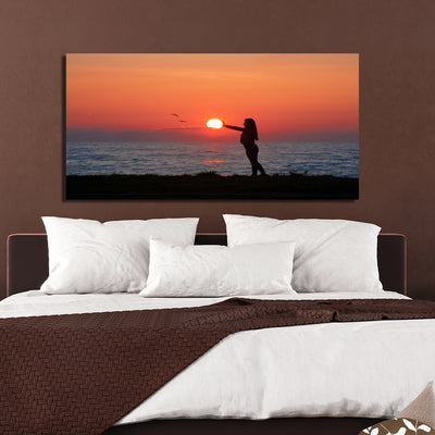 Girl Touching The Sun Canvas Wall Painting
