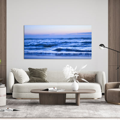 Blue Wave During Sunset Canvas Wall Painting