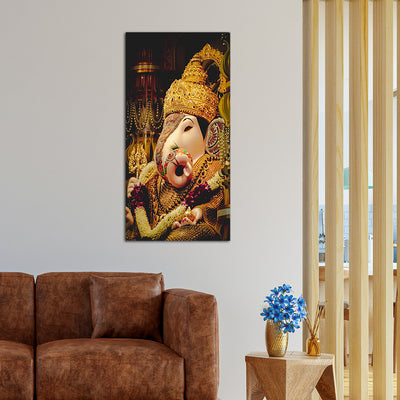 Decorated Lord Ganesha Canvas Wall Painting