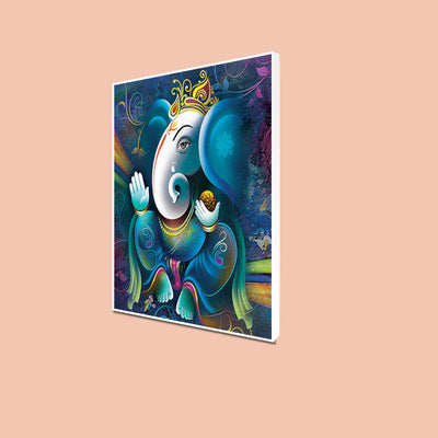 Abstract Art Ganesha Floating Frame Canvas Wall Painting