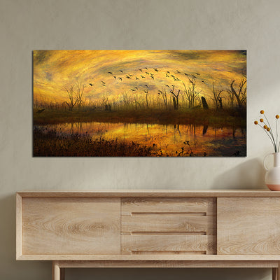 Abstract Village View Painting Canvas Wall Painting