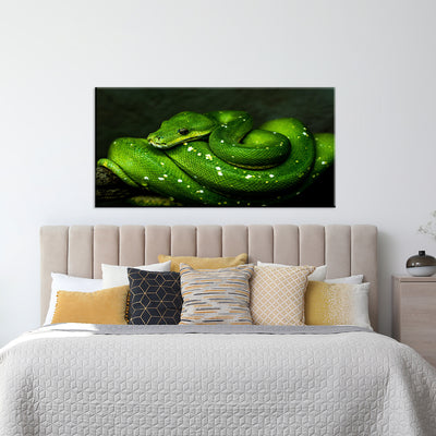 Green Cobra Snake Canvas Wall Painting
