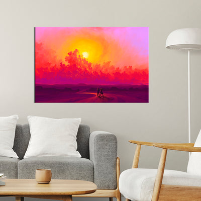 Abstract Sunset Canvas Wall Painting