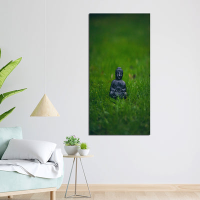 Cute Buddha On Grass Canvas Wall Painting