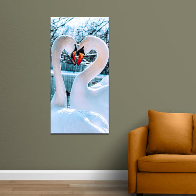 Couple Swan Love Canvas Wall Painting