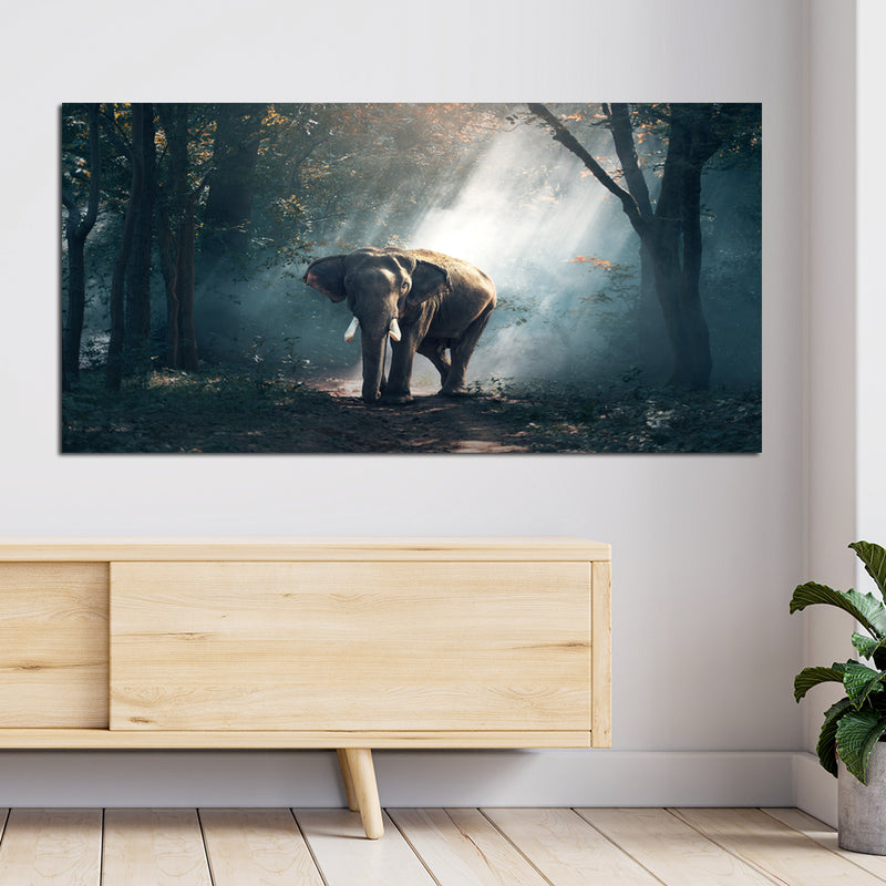 Elephant In Forest Canvas Wall Painting