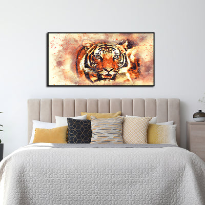 Abstract Tiger Face Canvas Floating Frame Wall Painting