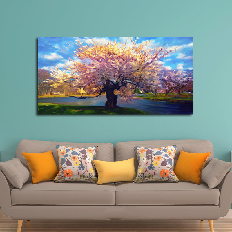 Abstract Colorful Rainbow Tree Canvas Wall Painting