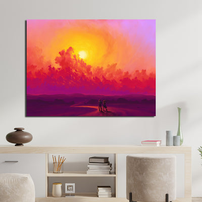 Abstract Sunset Canvas Wall Painting