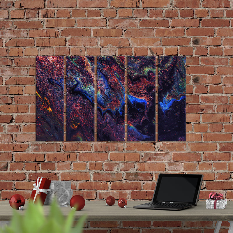 Contemporary Abstract Canvas Wall Painting - With 5 Panel