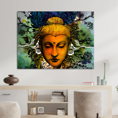 Multi-color Buddha Abstract Canvas Wall Painting