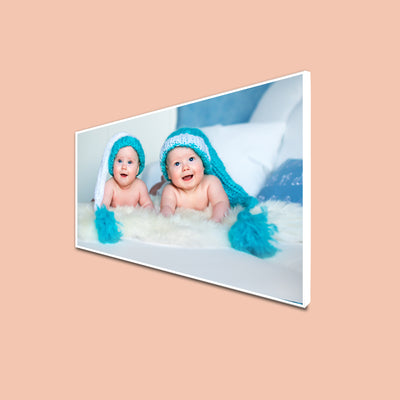 Cute Baby Twins Canvas Floating Frame Wall Painting
