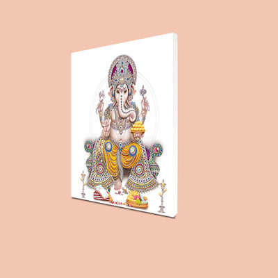 Elegant Lord Ganesha Floating Frame Canvas Wall Painting