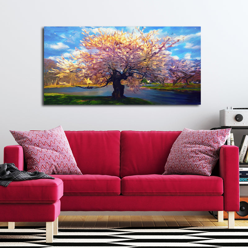 Abstract Colorful Rainbow Tree Canvas Wall Painting