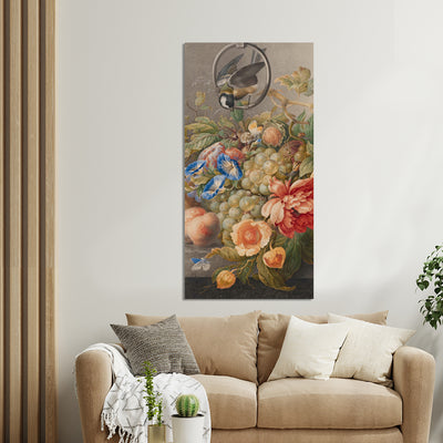 Fruits With Flowers & Bird Canvas Wall painting